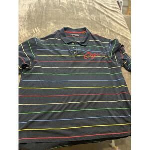 VTG‎ Coogi Polo Shirt Embroidered Striped Long Sleeve Multi Color Size 5XL